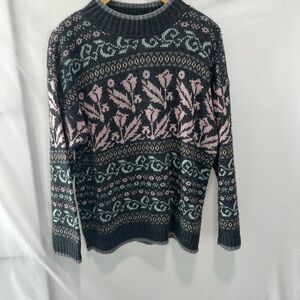 Floral Patterned Sweater - Pink and Blue
